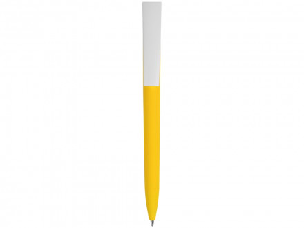 Ручка пластиковая soft-touch шариковая Zorro, желтый/белый