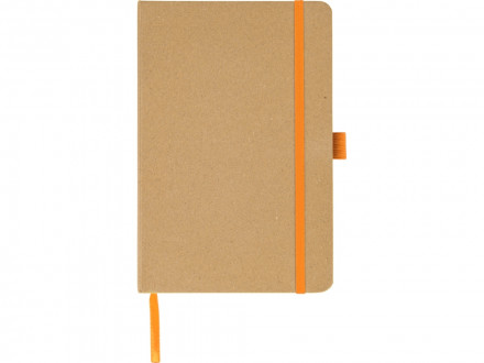 Блокнот A5 Sevilia Color, твердая обложка из крафта, 80 листов, цветной срез и форзац, натуральный/оранжевый