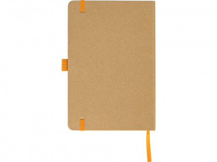 Блокнот A5 Sevilia Color, твердая обложка из крафта, 80 листов, цветной срез и форзац, натуральный/оранжевый