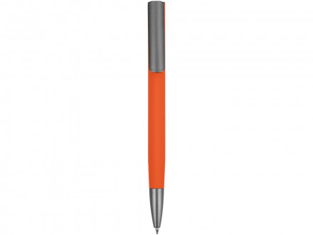 Ручка металлическая шариковая Insomnia софт-тач с зеркальным слоем, оранжевая с серым