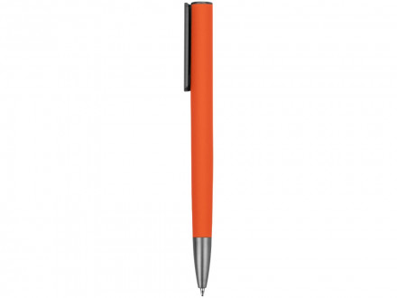 Ручка металлическая шариковая Insomnia софт-тач с зеркальным слоем, оранжевая с серым