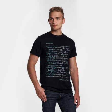 Футболка мужская «Да будет свет», с голубым принтом