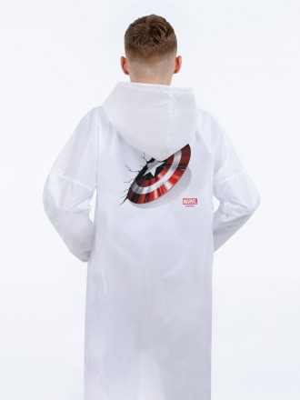 Дождевик «Щит Капитана Америки», белый