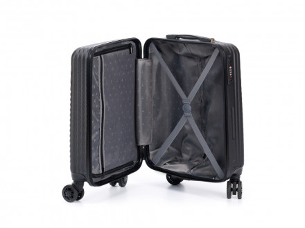 Чемодан TORBER Lama, чёрный, ABS-пластик, 38 х 21 х 55 см, 37 л