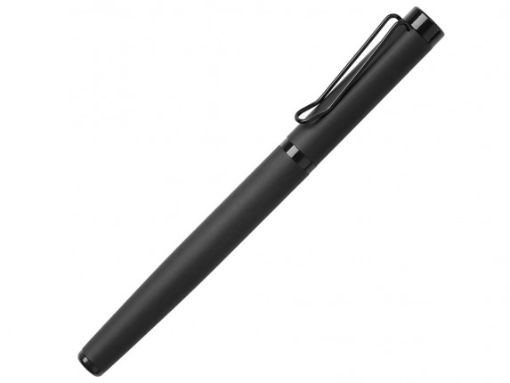 Металлическая ручка роллер Black Lama soft-touch, черная