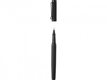 Металлическая ручка роллер Black Lama soft-touch, черная