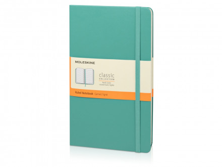 Записная книжка Moleskine Classic (в линейку) в твердой обложке, Large (13х21см), морская волна