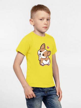 Футболка детская Little Corgi, желтая