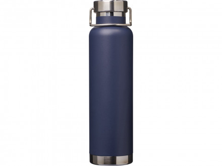 Бутылка для воды с вакуумной изоляцией Thor объемом 650 мл из переработанной нержавеющей стали, сертифицированной по стандарту RCS - Темно - синий
