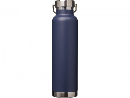 Бутылка для воды с вакуумной изоляцией Thor объемом 650 мл из переработанной нержавеющей стали, сертифицированной по стандарту RCS - Темно - синий