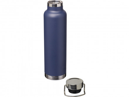 Бутылка для воды с вакуумной изоляцией Thor объемом 650 мл из переработанной нержавеющей стали, сертифицированной по стандарту RCS - Темно - синий