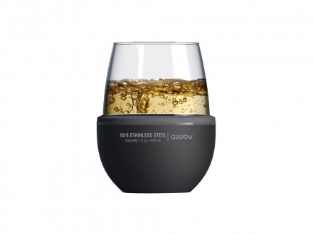 Тумблер для вина WINE KUZIE, черный