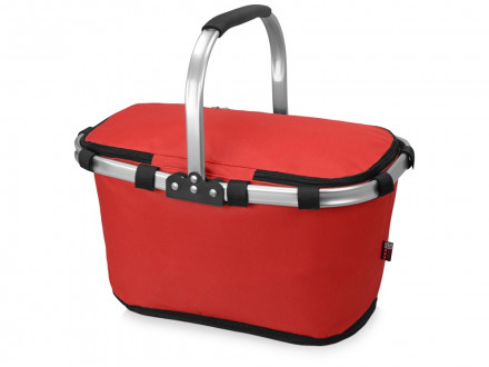 Изотермическая сумка-холодильник FROST складная с алюминиевой рамой, красный (Р)