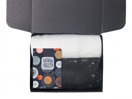 Подарочный набор с пледом, свечой и диффузором, белый