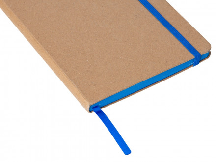 Блокнот A5 Sevilia Color, твердая обложка из крафта, 80 листов, цветной срез и форзац, натуральный/синий