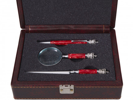 Набор Принц Уэльский : ручка шариковая, лупа, нож для бумаг