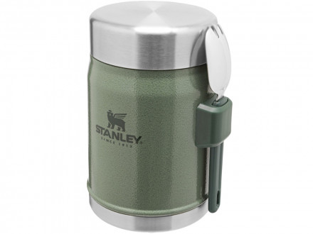 Банка для еды объемом 400 мл с ложкой-вилкой Stanley Legendary - Зеленый лесной
