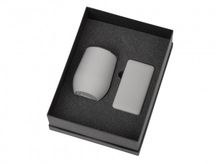 Подарочный набор с термокружкой и повербанком С1, 5000 mAh, серый