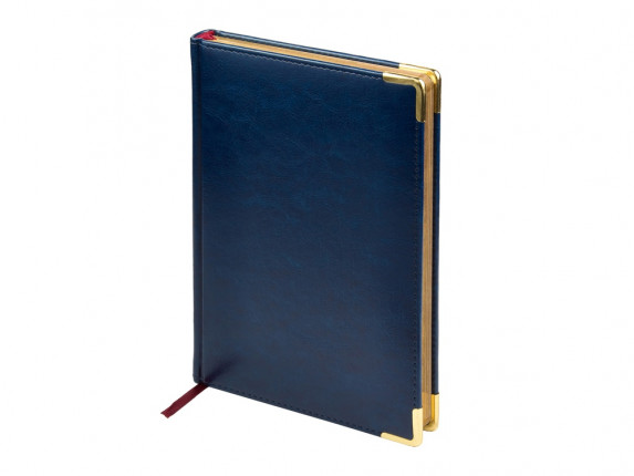 Ежедневник А5 датированный Sidney Nebraska 2026, синий (золотой обрез, золотые уголки)