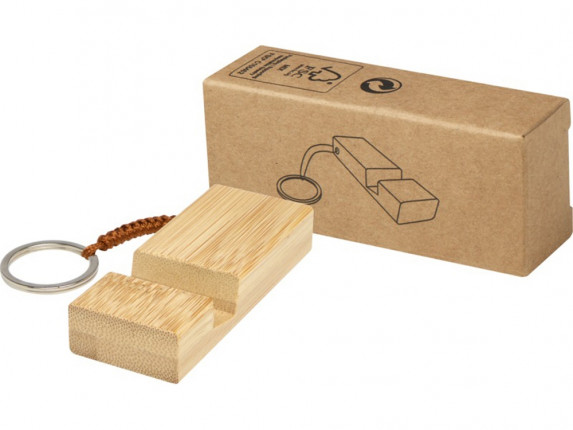 Bosona бамбуковый держатель для мобильного телефона с брелком, натуральный