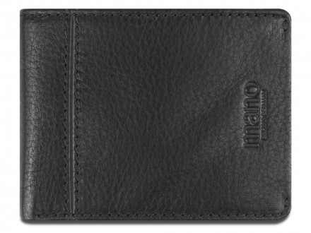 Бумажник Mano Don Montez, натуральная кожа в черном цвете, 11 х 8,4 см