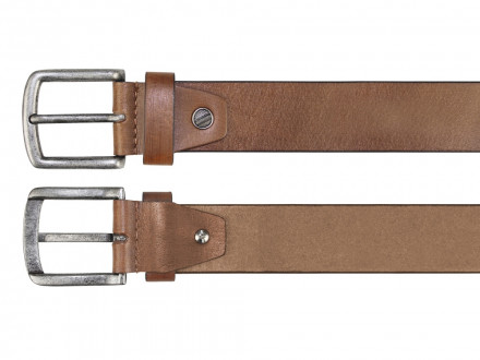 Ремень KLONDIKE Creek, односторонний, натуральная воловья кожа, цвет коньячный, 120 х 4 см