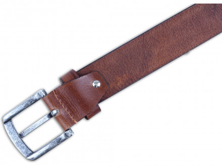 Ремень KLONDIKE Creek, односторонний, натуральная воловья кожа, цвет коньячный, 120 х 4 см