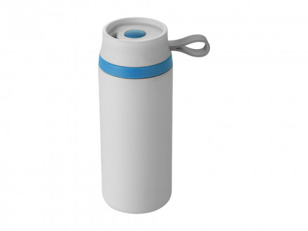 Термостакан герметичный Flow, белый/синий