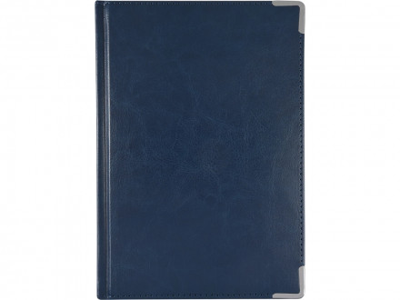 Ежедневник недатированный А5 Sidney Nebraska, синий (серебряный обрез, серебряные уголки)