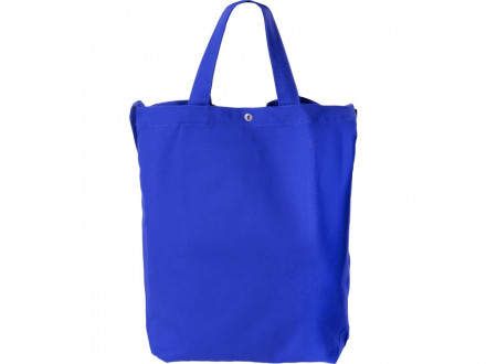 Сумка Helfer из хлопка на кнопке с регулирующейся лямкой, синий