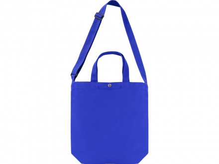 Сумка Helfer из хлопка на кнопке с регулирующейся лямкой, синий