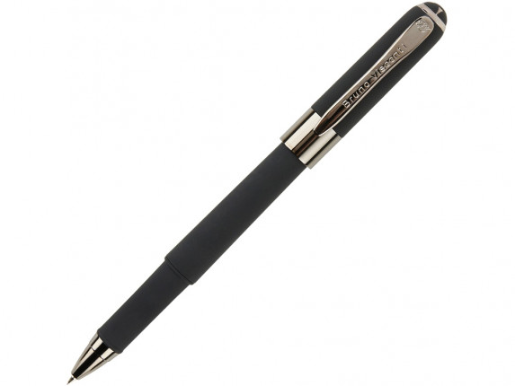 Ручка пластиковая шариковая Monaco, 0,5мм, синие чернила, черный/вороненая сталь