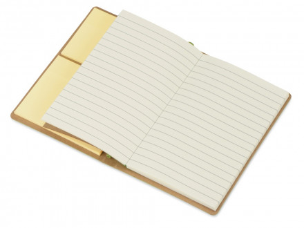 Блокнот А6 Write and stick с ручкой и набором стикеров, зеленое яблоко