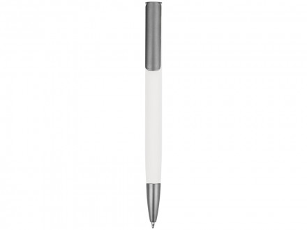 Ручка металлическая шариковая Insomnia софт-тач с зеркальным слоем, белая с серым