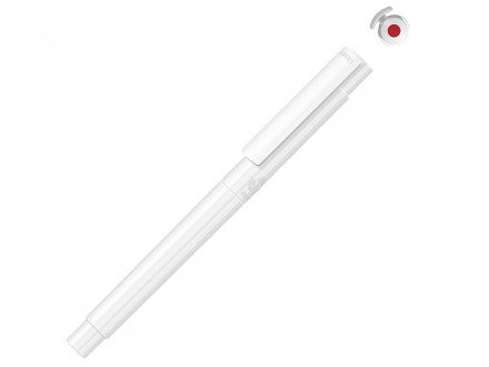 Капиллярная ручка в корпусе из переработанного материала rPET RECYCLED PET PEN PRO FL, белый с красным