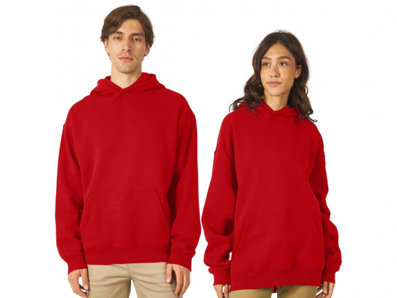 Толстовка с капюшоном оверсайз Berlin унисекс, красный