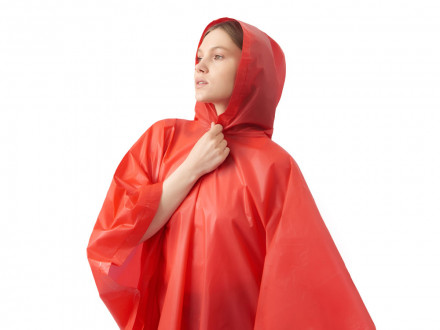 Пончо Hawaii c чехлом унисекс, красный