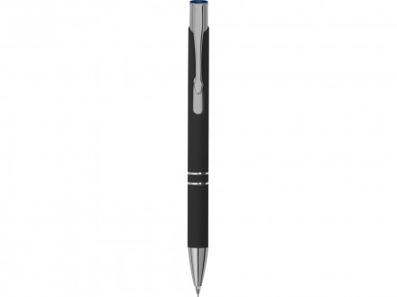 Ручка металлическая шариковая Legend Mirror Gum софт-тач с цветным слоем, черный / синий