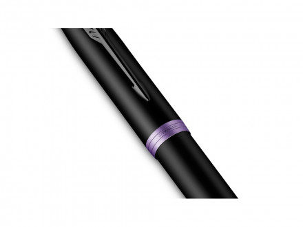 Ручка-роллер Parker IM Vibrant Rings Flame Amethyst Purple, стержень:Fblk, в подарочной упаковке.