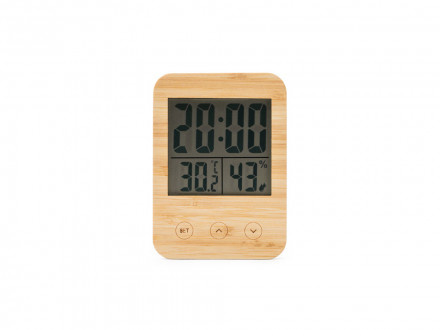 Метеостанция CELSIUS с лицевой стороной из бамбука, бежевый/белый