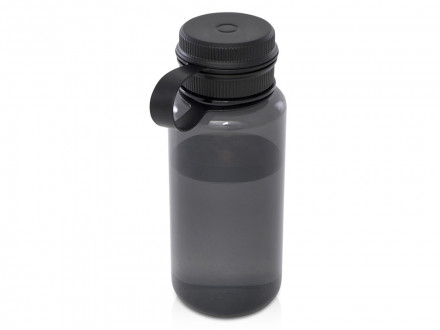 Спортивная бутылка Ryder из переработанного ПЭТ-пластика объемом 900 мл с многофункциональной крышкой, сертифицированная RCS - сплошной черный