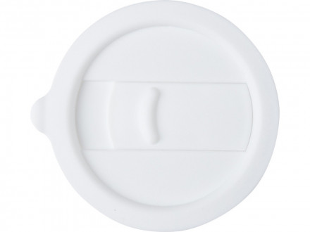 Java керамическая кружка емкостью 330 мл с силиконовой оберткой и пластиковой крышкой - Белый