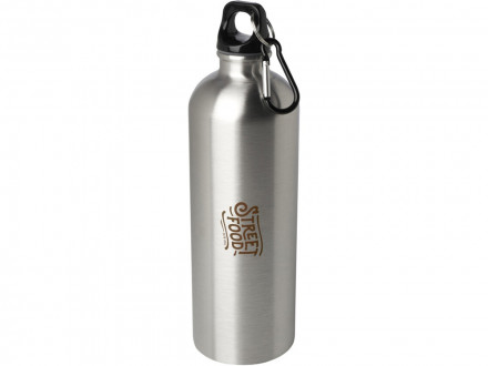 Одностенная бутылка для воды с карабином Oregon, изготовленная из нержавеющей стали, сертифицированной по стандарту RCS, объемом 750 мл - Серебряный
