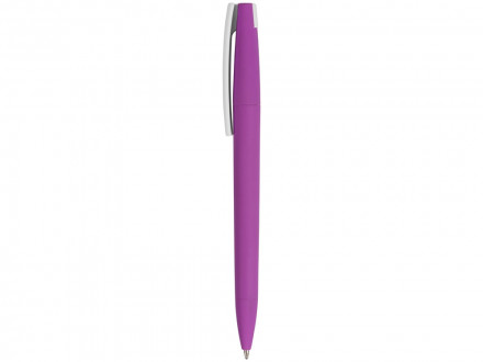 Ручка пластиковая soft-touch шариковая Zorro, фиолетовый/белый