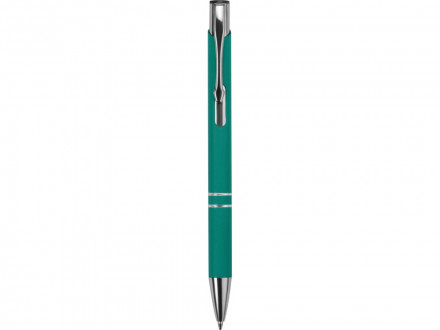 Ручка металлическая шариковая Legend Gum софт-тач, бирюзовый