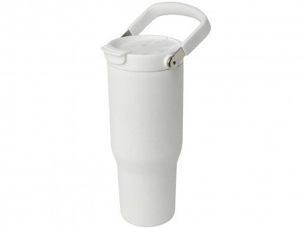 Термостакан Bronx объемом 900 мл из меди и переработанной нержавеющей стали, сертифицированной по стандарту RCS, с вакуумной изоляцией и крышкой с двойной функцией - Белый