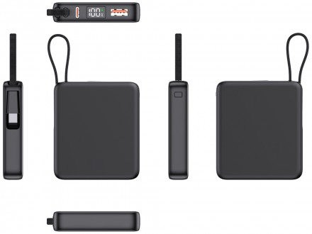 Внешний акуумулятор с подсветкой лого Nex, 5000 мАч, черный