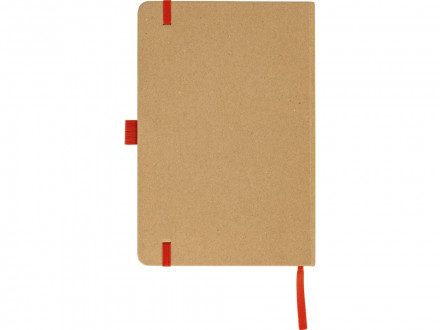 Блокнот A5 Sevilia Color, твердая обложка из крафта, 80 листов, цветной срез и форзац, натуральный/красный
