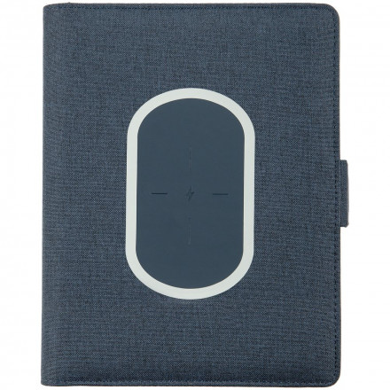 Органайзер Midstream с блокнотом и аккумулятором, синий