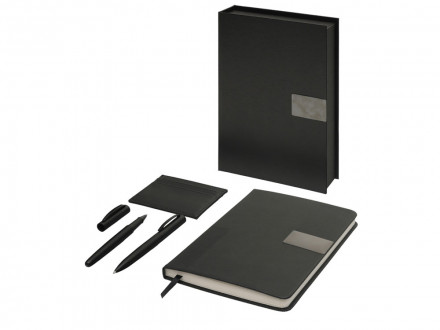 Подарочный набор Goethe с блокнотом А5, 2-мя ручками и картхолдером, черный